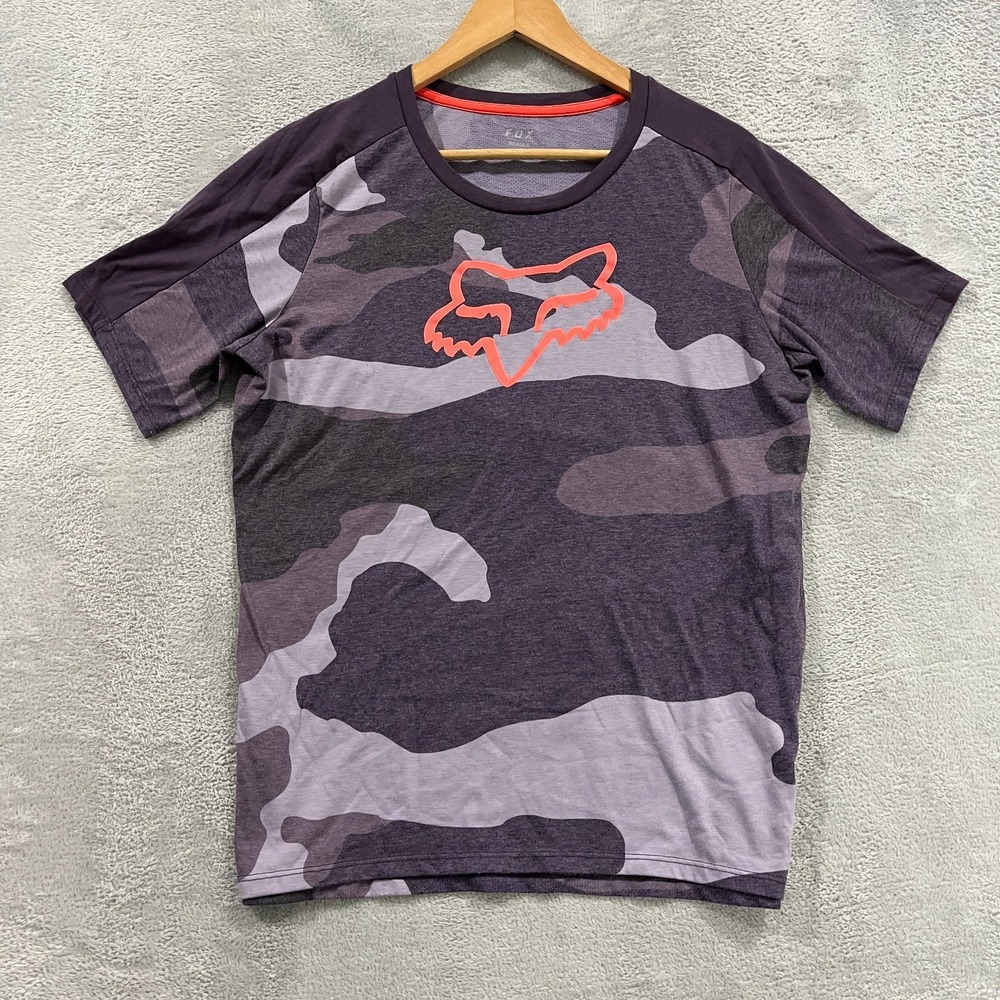 Fox Racing Ranger SS Dri Release MTB Cycling Jersey Womens XL Purple Camo Cotton